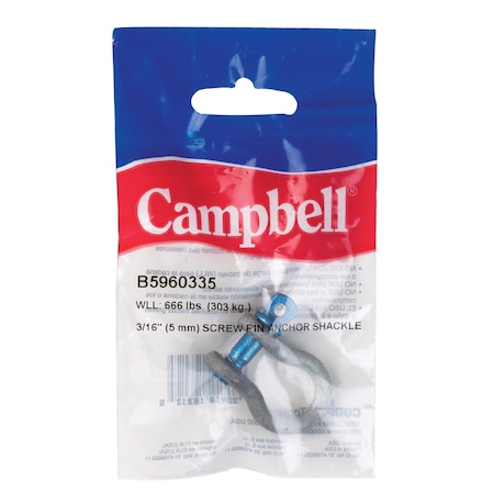 Campbell Chain & Fittings Campbell Galvanized Forged Carbon Steel Anchor Shackle 666 lb T9640335